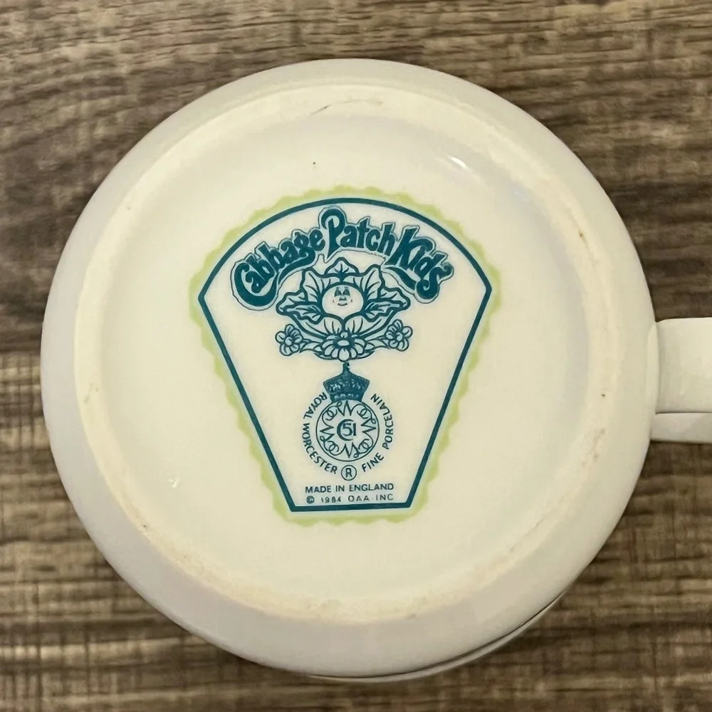 VTG 1984 Cabbage Patch Kids Royal Worcester Fine Porcelain Cup Made In England - Picture 6 of 7